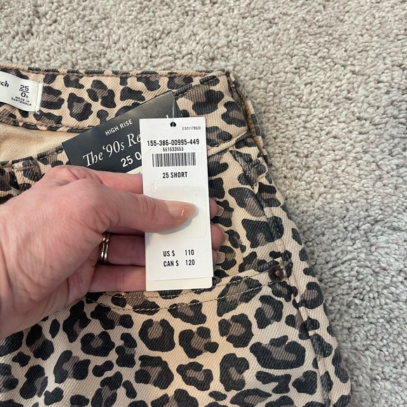 NWT! Abercrombie & Fitch Beige and Black Leopard Print Jeans - Picture 6 of 6